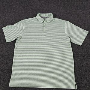 Walter Hagen 11 Majors Golf Polo Shirt Mens Large Green Striped